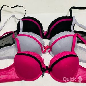 NWT 3 pcs Polka Dots Mesh Light Padded Bras